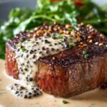 Steak with Creamy Peppercorn