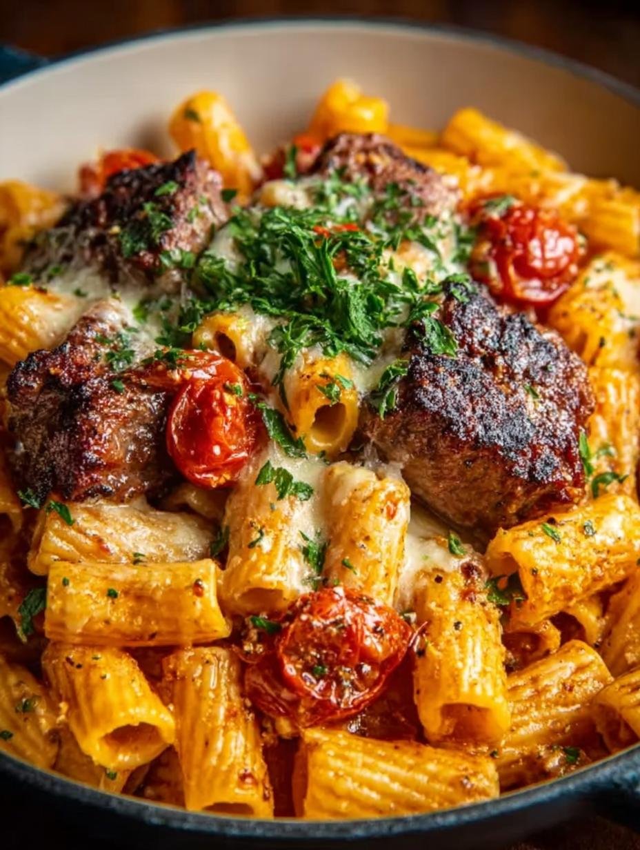 Cajun Steak Cheesy Rigatoni: 7 Steps to Comfort - Cajun Steak Cheesy Rigatoni - additional detail