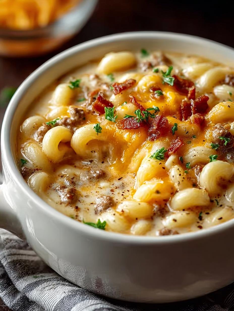 Cheeseburger Macaroni Soup