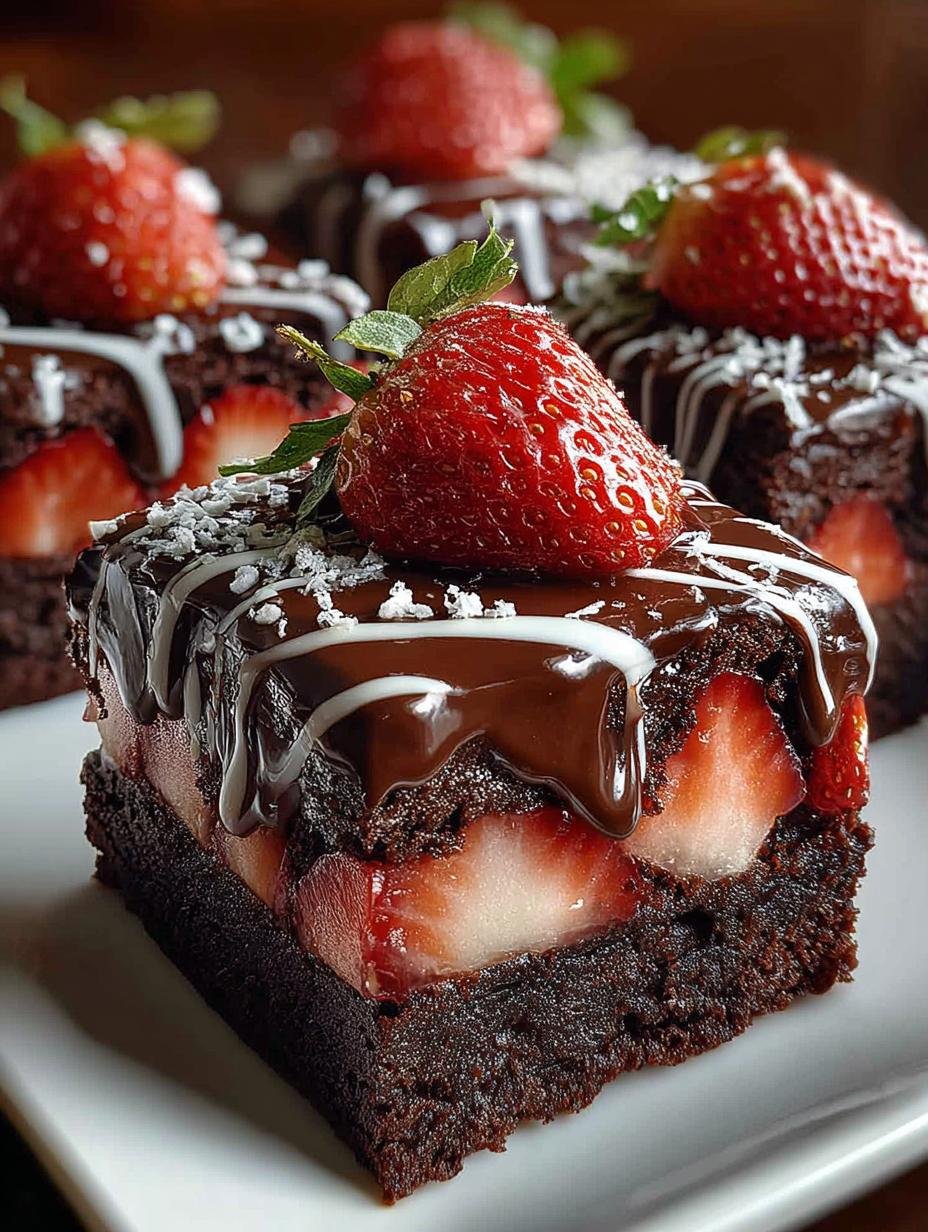 Chocolate Covered Strawberry Brownies: 10 Reasons to Indulge - Chocolate Covered Strawberry Brownies - additional detail