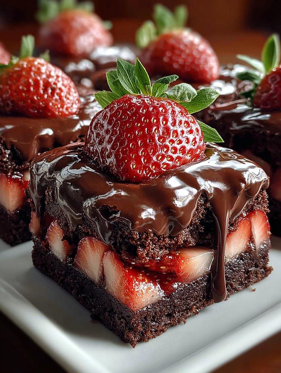 Chocolate Covered Strawberry Brownies