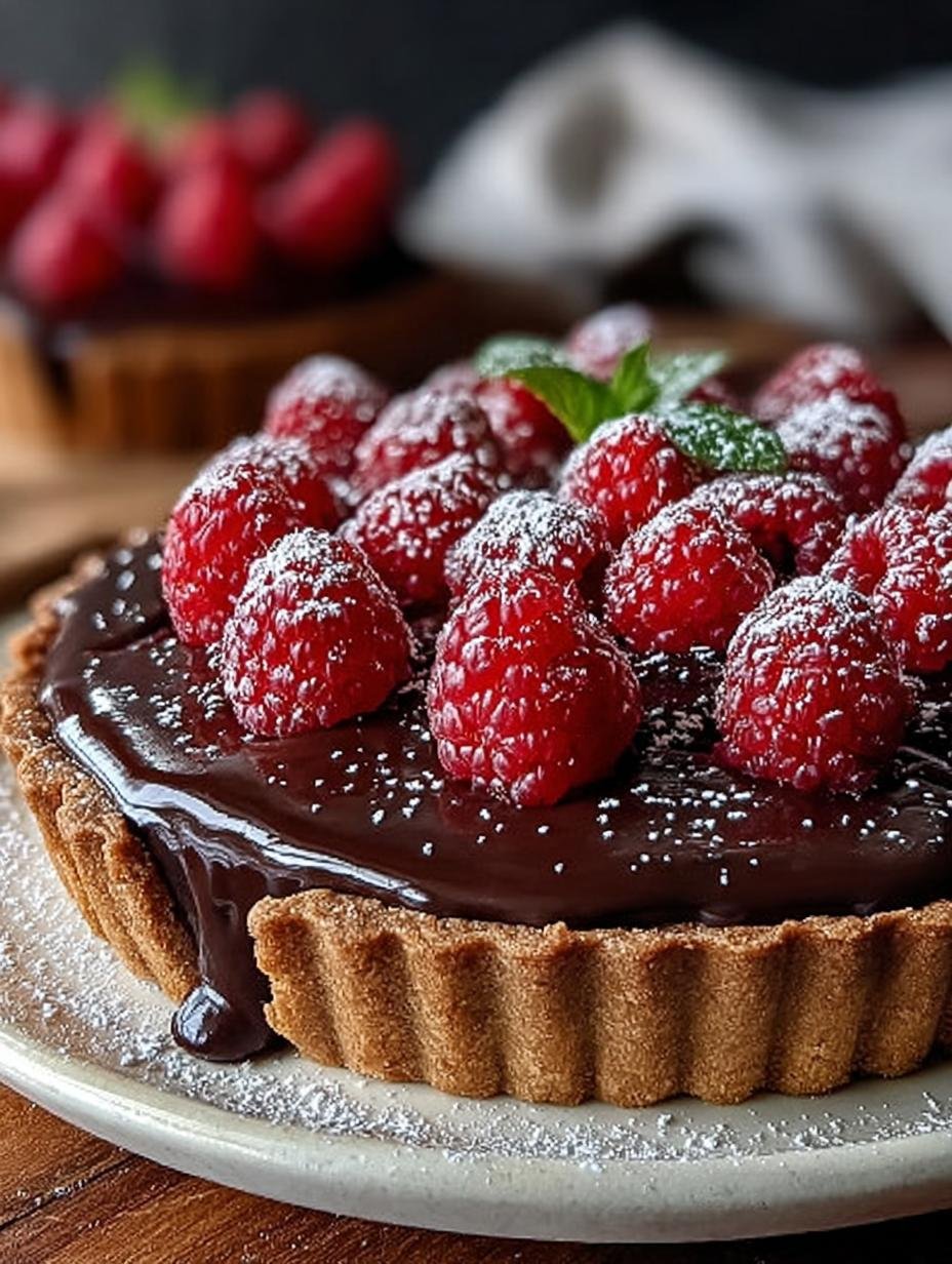 Chocolate Ganache Raspberry Tart