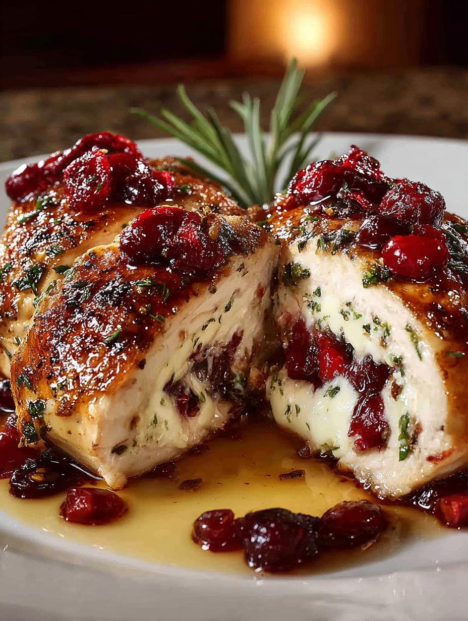 Delicious Cranberry Brie Stuffed Chicken for Dinner - Cranberry Brie Stuffed Chicken - main visual representation