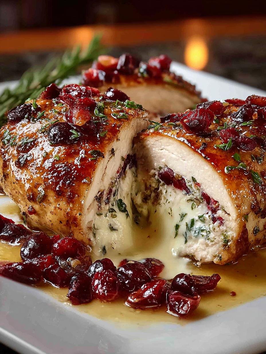 Delicious Cranberry Brie Stuffed Chicken for Dinner - Cranberry Brie Stuffed Chicken - additional detail