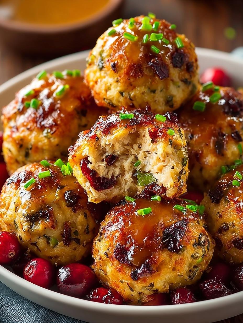 Cranberry Turkey Stuffing Balls: 7 Delicious Bites for Holidays - Cranberry Turkey Stuffing Balls - additional detail