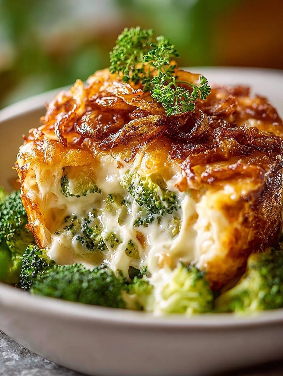 Creamy French Onion Broccoli Cheese Casserole Recipe - Creamy French Onion Broccoli - additional detail