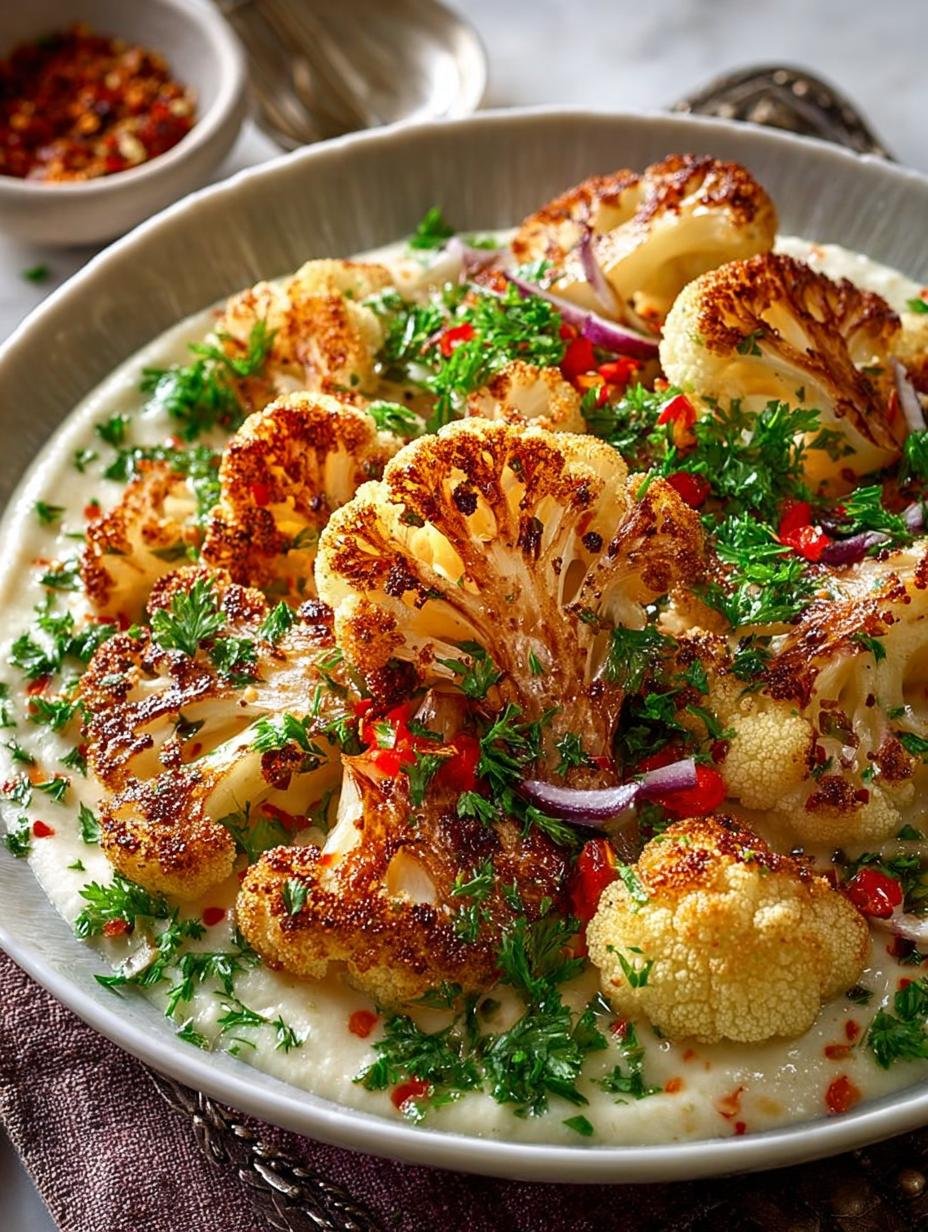 Crispy Spiced Cauliflower with Creamy Yogurt Sauce - Crispy Spiced Cauliflower with - additional detail