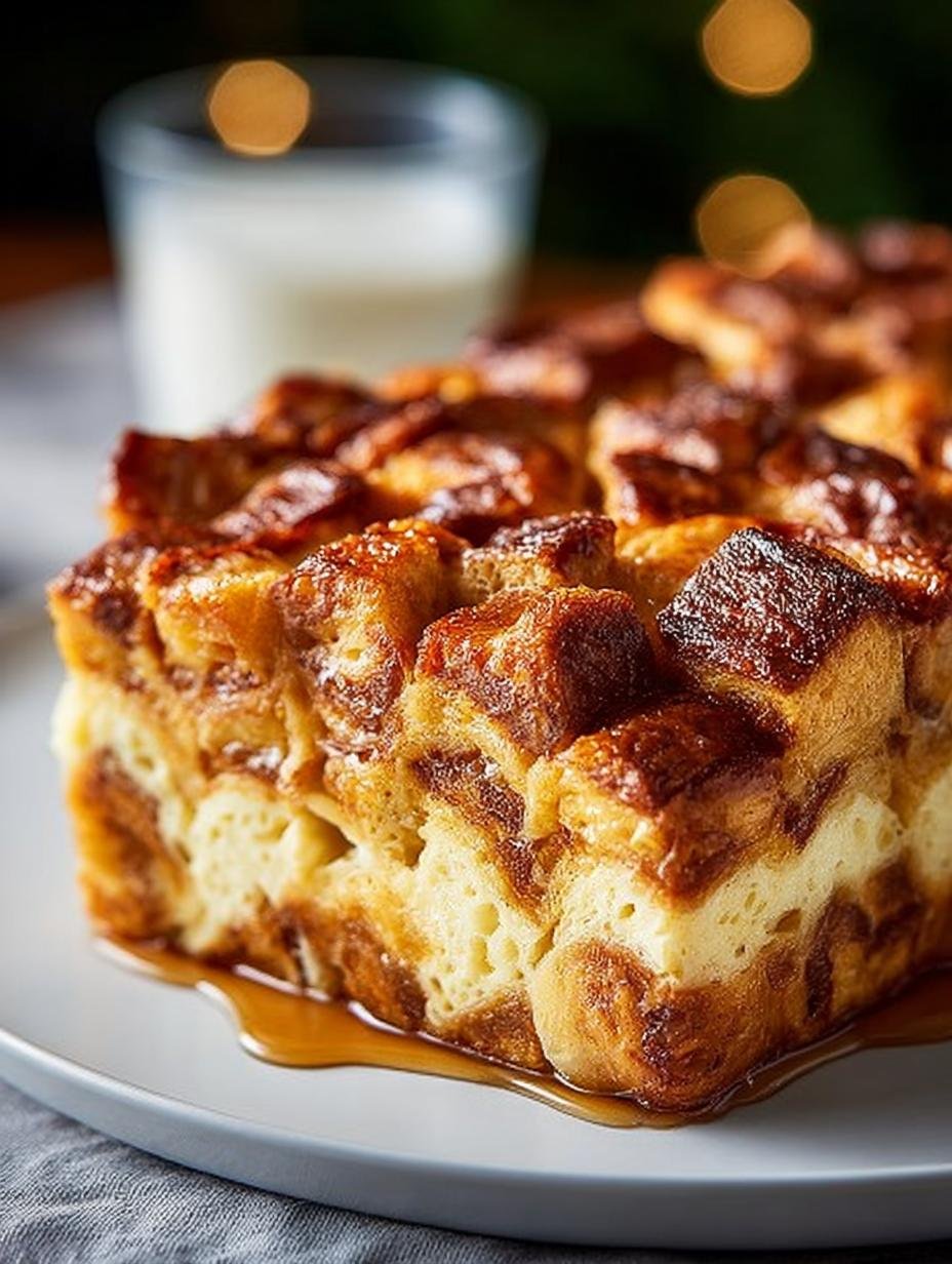 Decadent Croissant Bread Pudding with Caramel Sauce - Croissant Bread Pudding - main visual representation