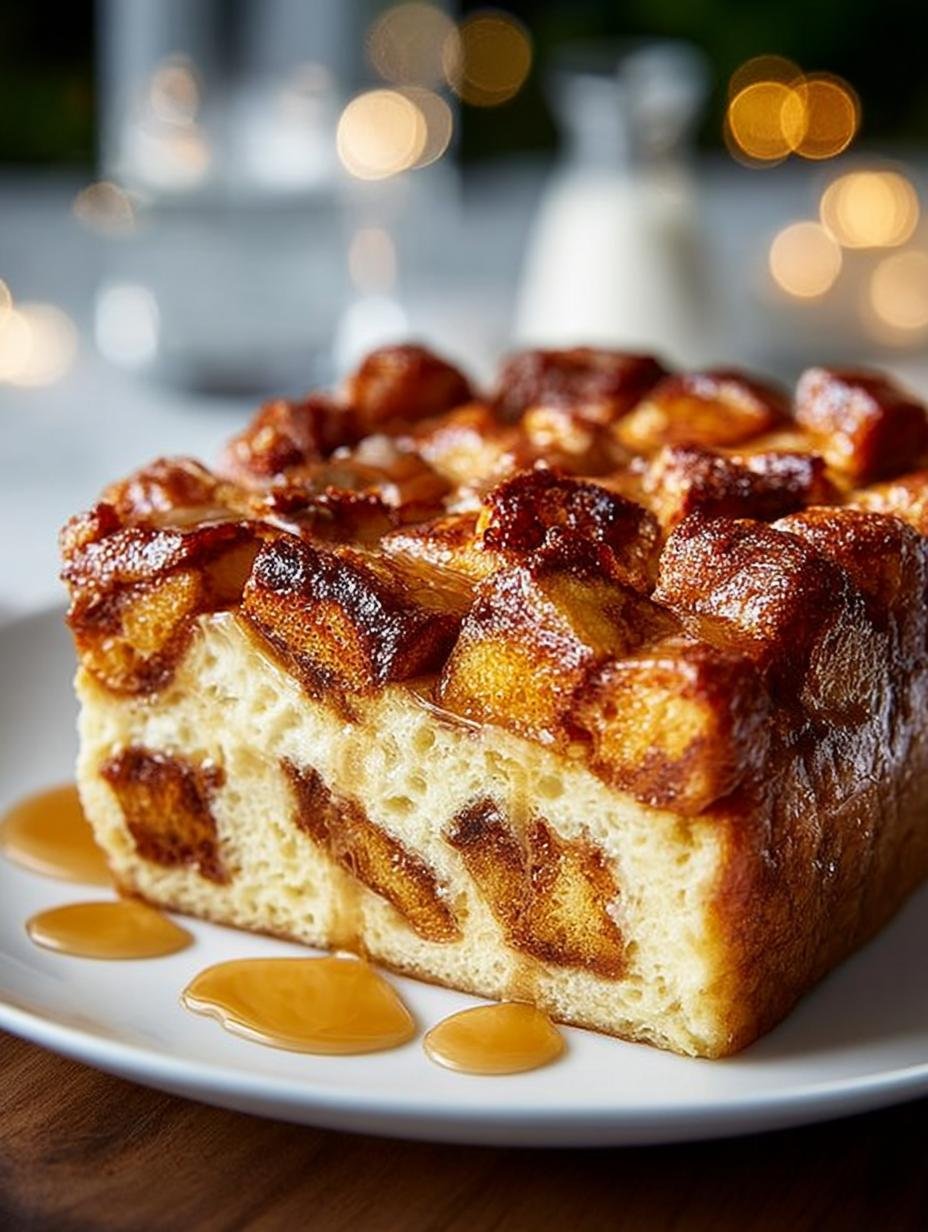 Decadent Croissant Bread Pudding with Caramel Sauce - Croissant Bread Pudding - additional detail