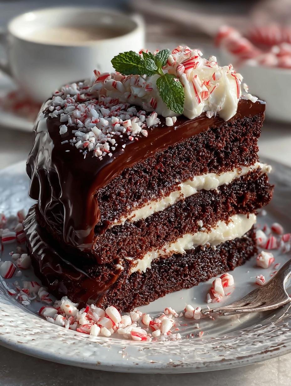 Decadent Peppermint Fudge Cake