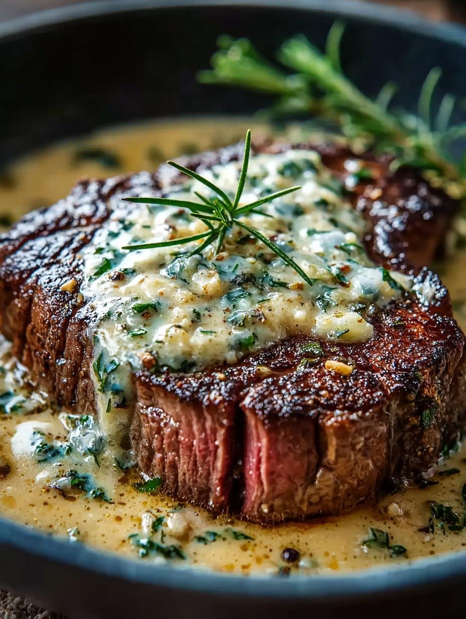 Garlic Butter Steak with Parmesan Cream Sauce: 5-Star Dinner - Garlic Butter Steak with - additional detail