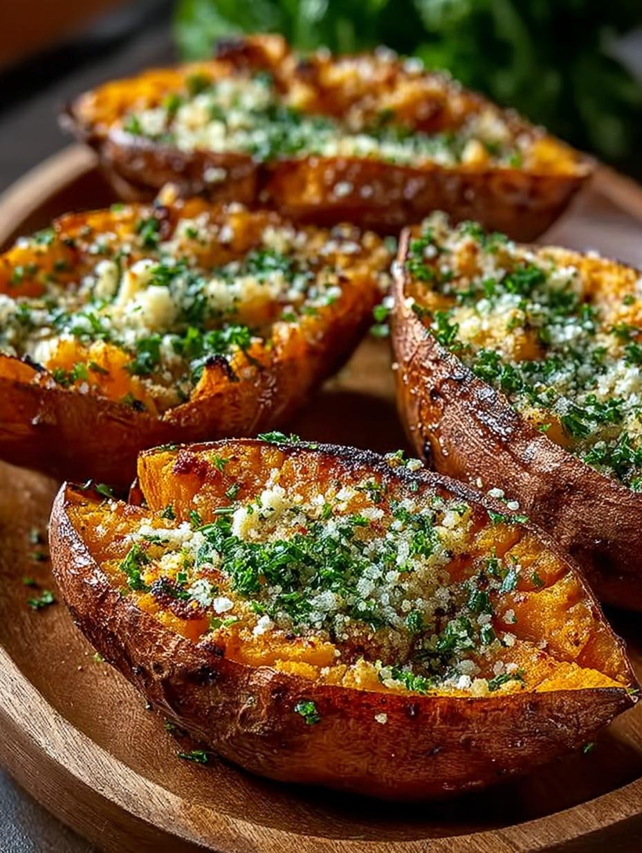 Garlic Parmesan Sweet Potato Wedges: Crispy & Delicious - Garlic Parmesan Sweet Potato - additional detail