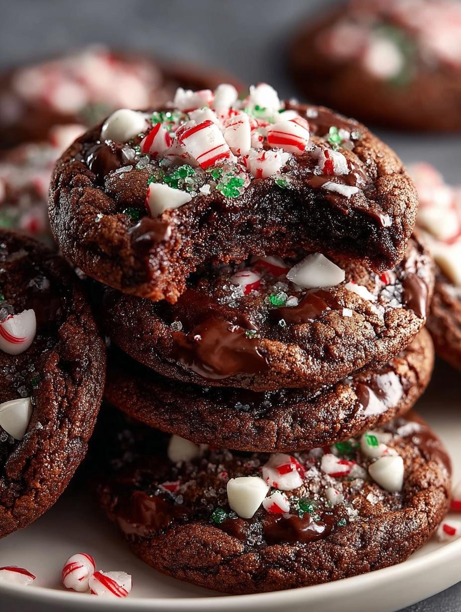 Peppermint Brownie Cookies Festive