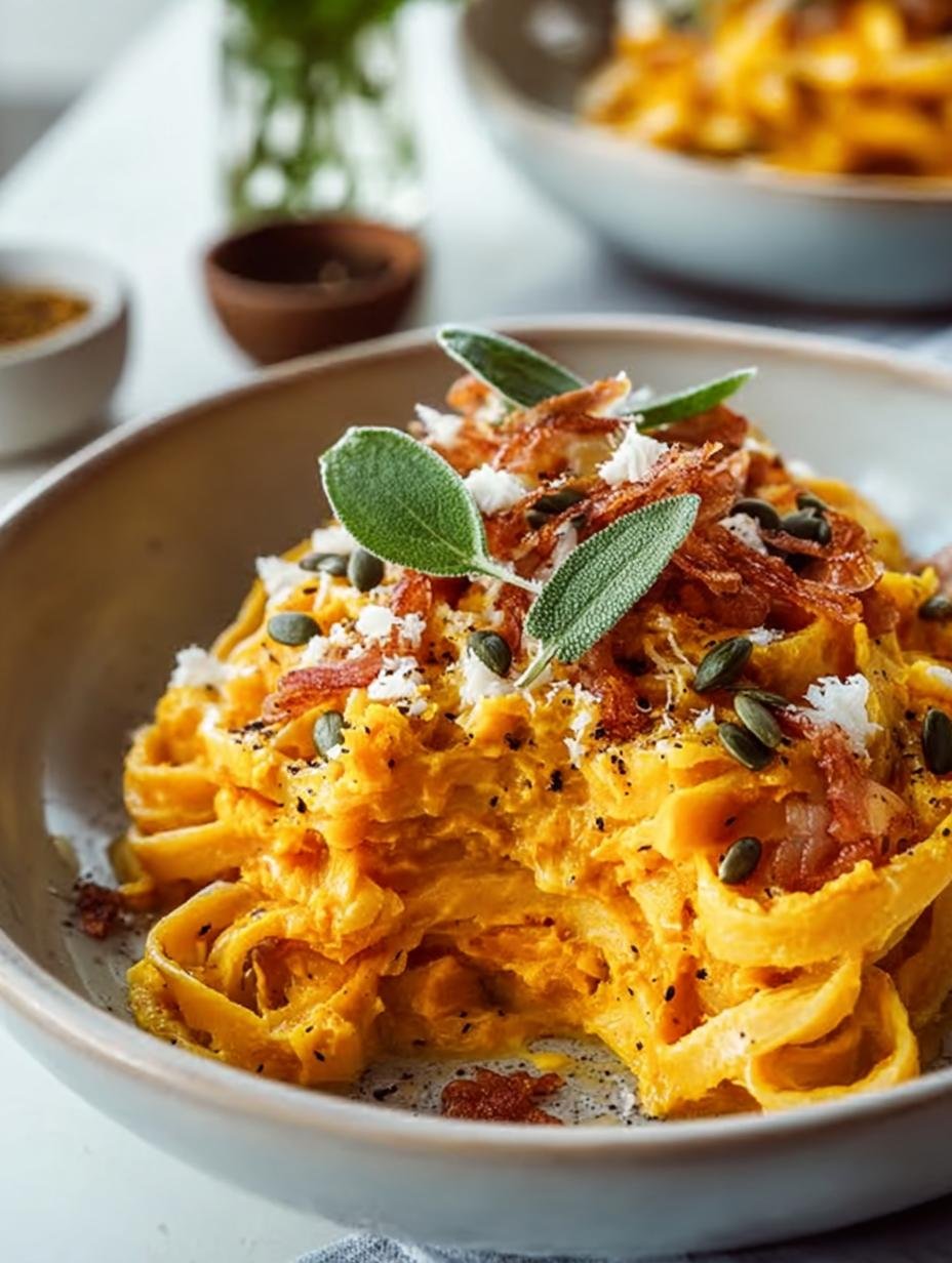 Pumpkin Pasta with Crispy Pancetta to Delight Your Taste Buds - Pumpkin Pasta with Crispy - additional detail