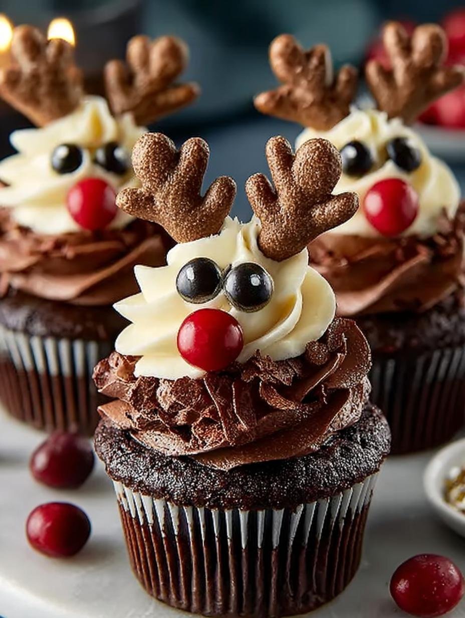 Delicious Reindeer Cupcakes Recipe for Christmas Cheer - Reindeer Cupcakes - additional detail