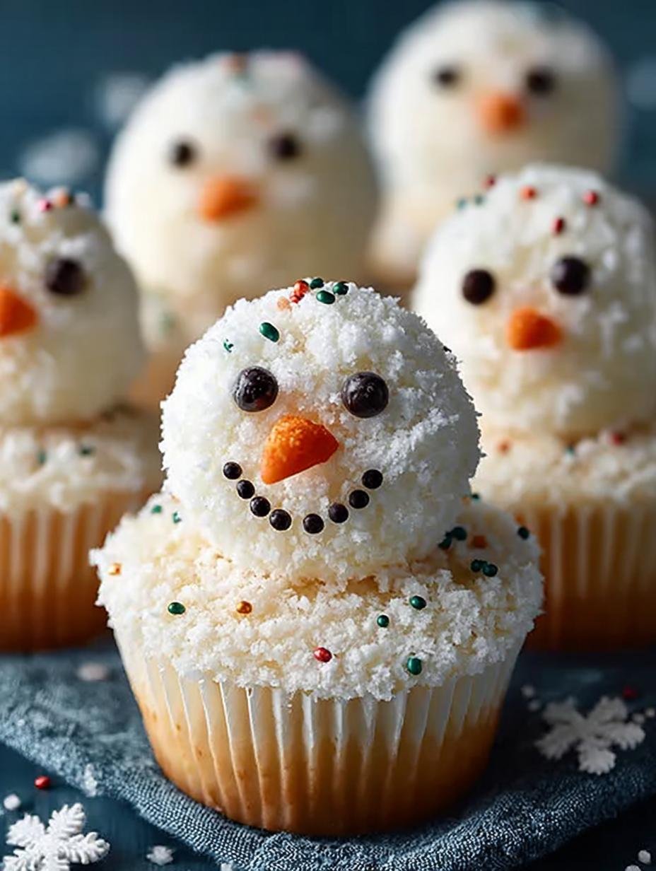 Easy Snowman Cupcakes for a Festive Winter Treat - Snowman Cupcakes - additional detail