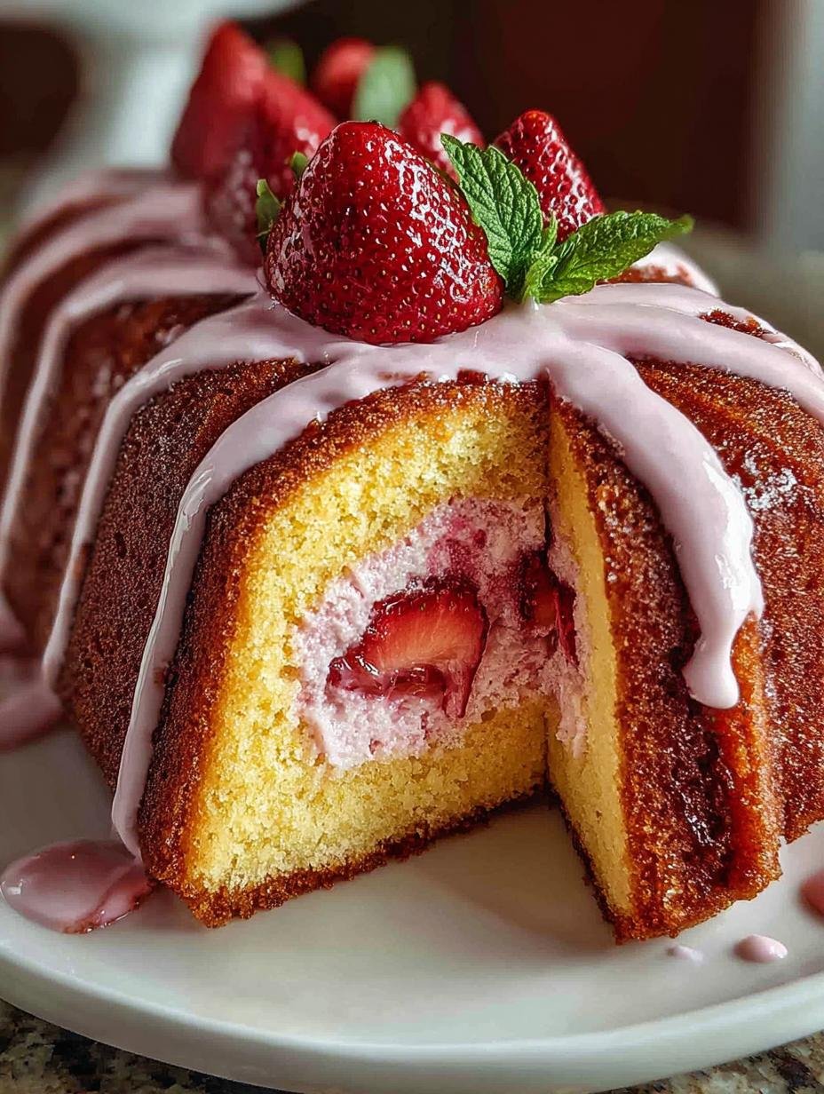 Delicious Strawberry Milkshake Pound Cake Recipe - Strawberry Milkshake Pound Cake - main visual representation