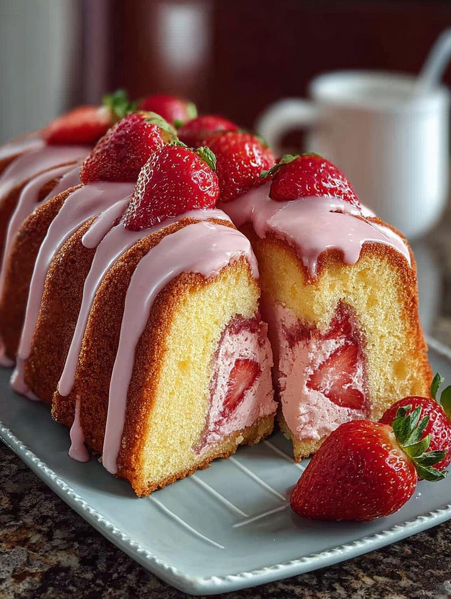 Delicious Strawberry Milkshake Pound Cake Recipe - Strawberry Milkshake Pound Cake - additional detail