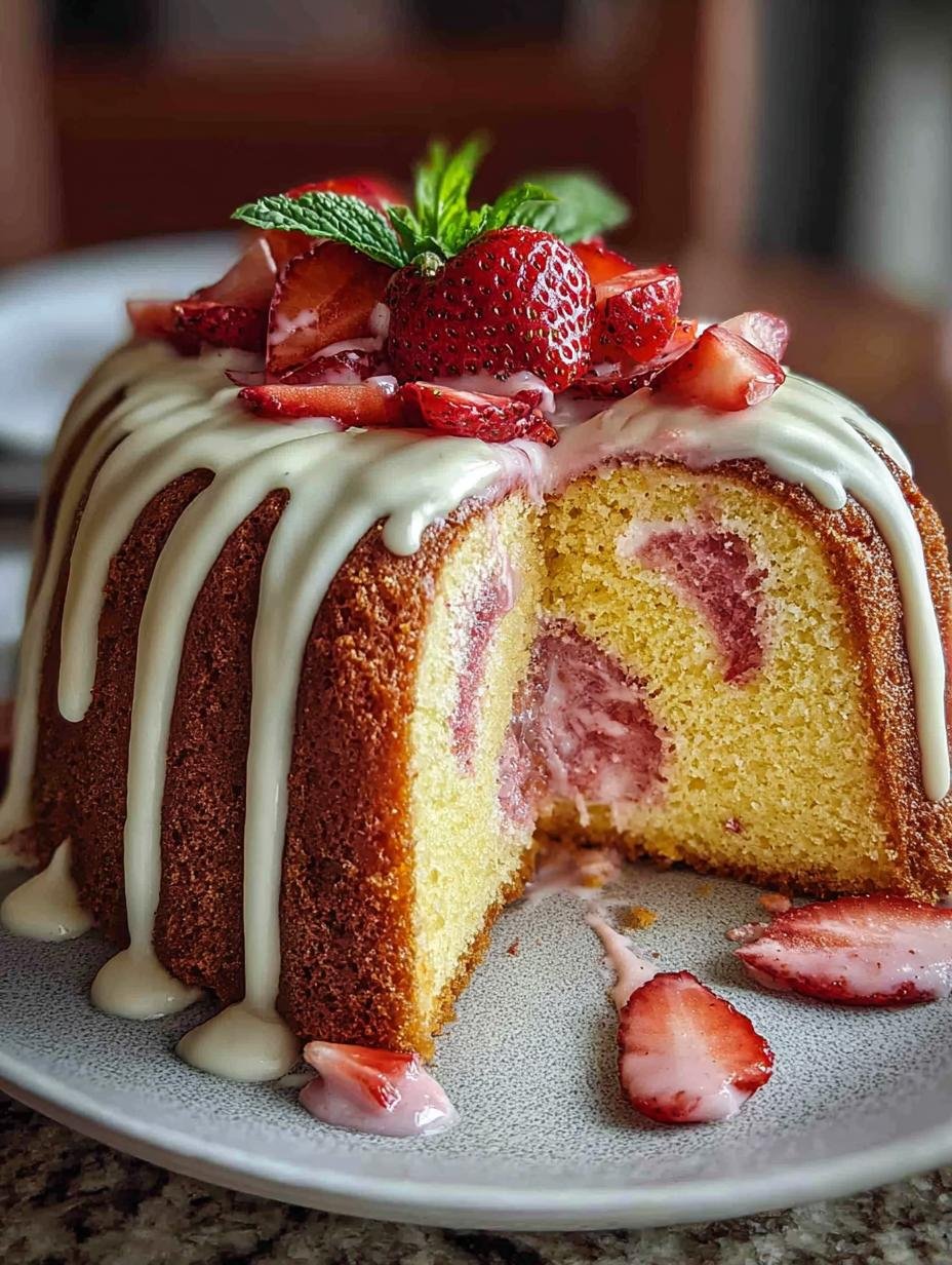 Delicious Strawberry Milkshake Pound Cake Recipe