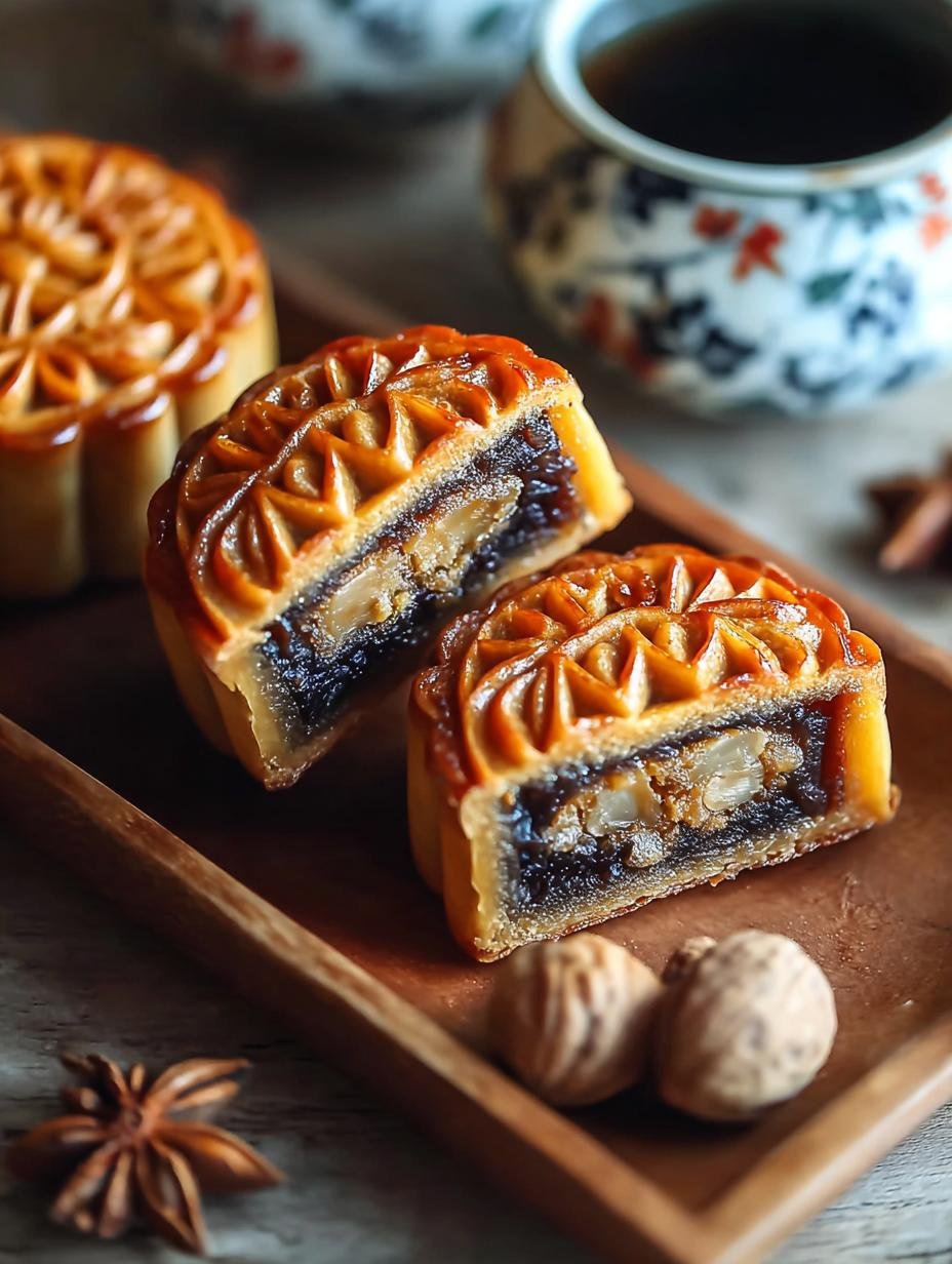 Decadent Walnut Butter Mooncakes with Brownie Surprise - Walnut Butter Mooncakes - main visual representation