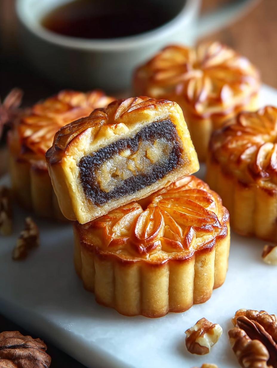 Decadent Walnut Butter Mooncakes with Brownie Surprise - Walnut Butter Mooncakes - additional detail