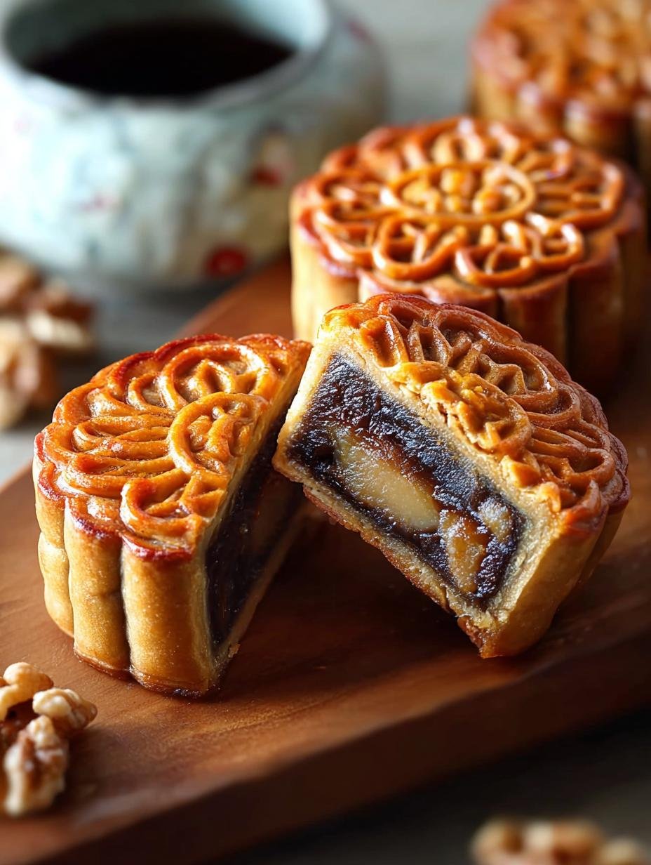 Decadent Walnut Butter Mooncakes with Brownie Surprise