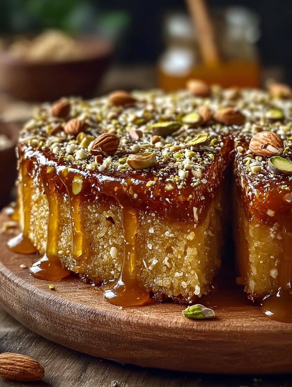 Baklava Inspired Almond Cake with a Honey Twist - Baklava Inspired Almond Cake - main visual representation