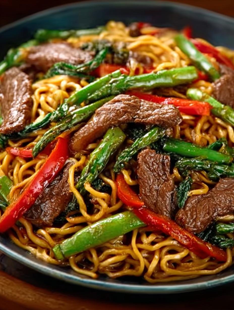 Delicious Beef Chow Mein with Sha Cha Sauce for Dinner - Beef Chow Mein with - main visual representation
