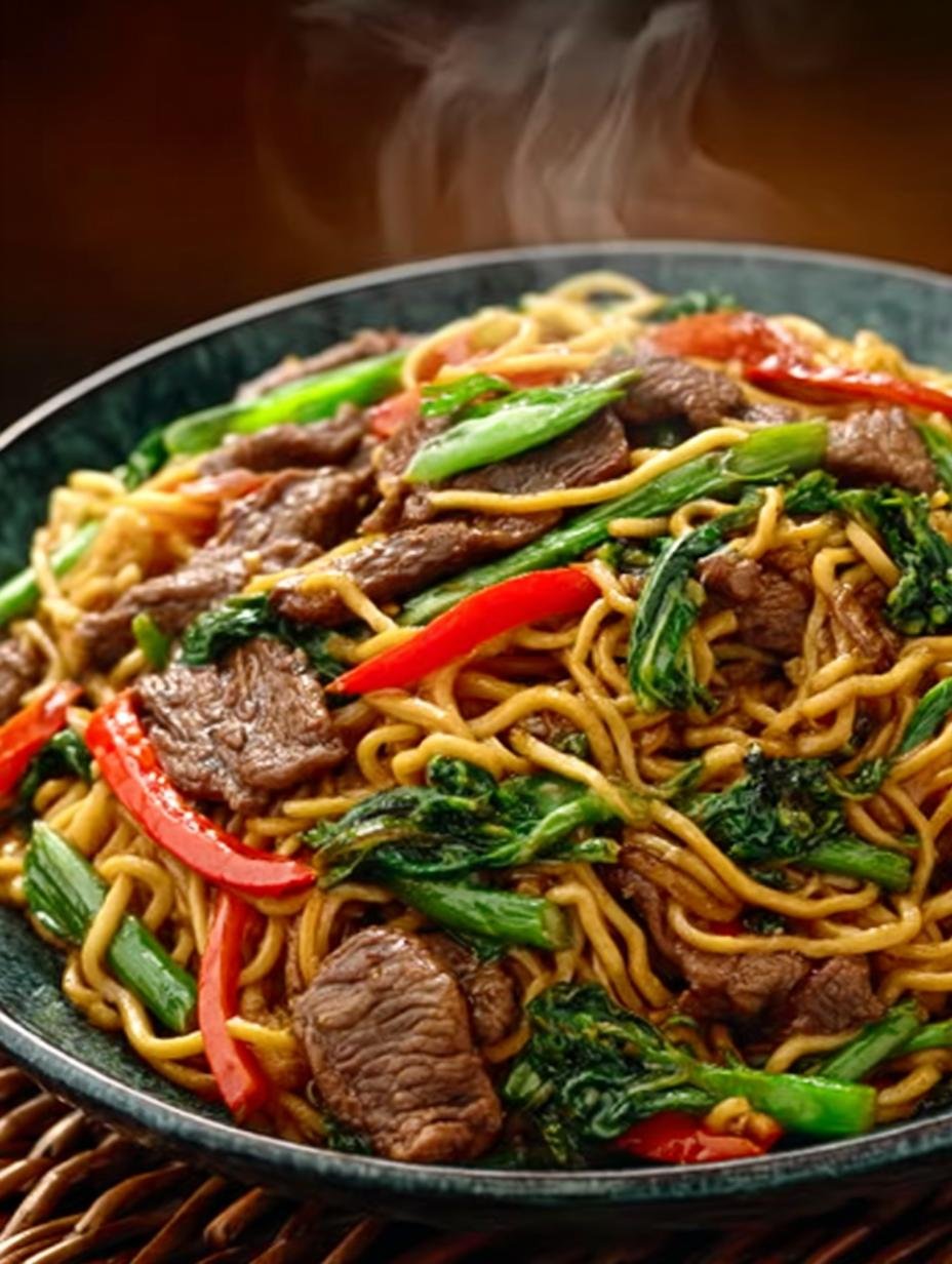 Delicious Beef Chow Mein with Sha Cha Sauce for Dinner - Beef Chow Mein with - additional detail