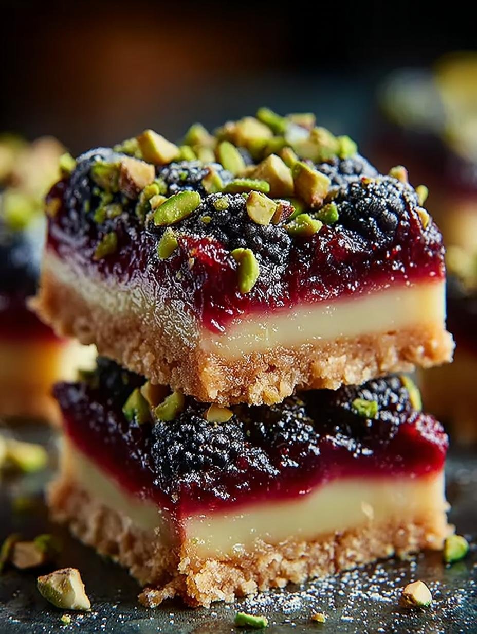 Easy Blackberry Pistachio Dream Bars You Must Try - Blackberry Pistachio Dream Bars - main visual representation