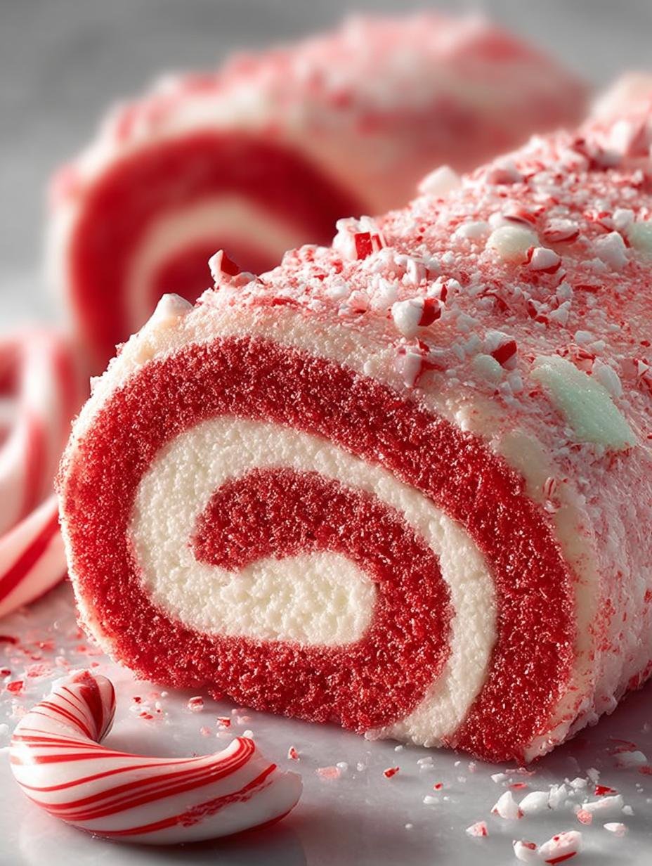 Delightful Candy Cane Roll: A Festive Holiday Treat - Candy Cane Roll - additional detail