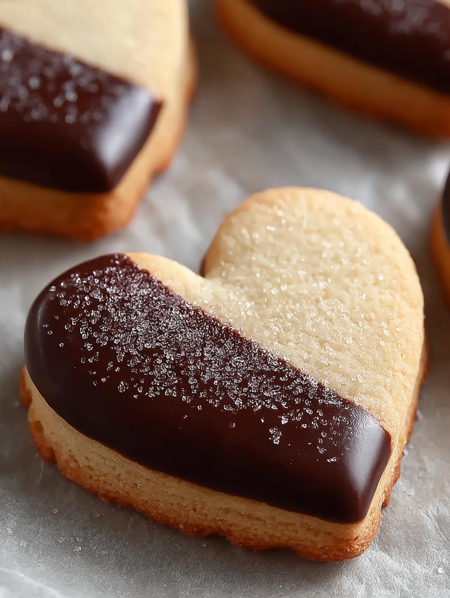 Chocolate Dipped Shortbread Hearts
