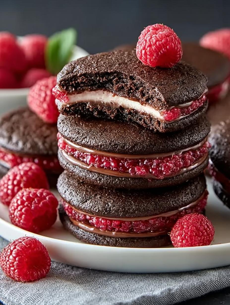 Chocolate Raspberry Sandwich Cookies