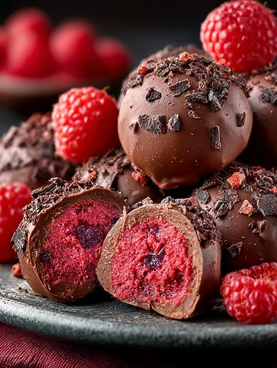 Indulgent Chocolate Raspberry Truffles Recipe for Gifting - Chocolate Raspberry Truffles - additional detail