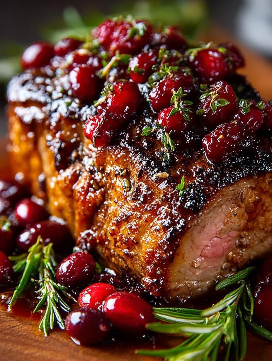 Cranberry Balsamic Ribeye Roast