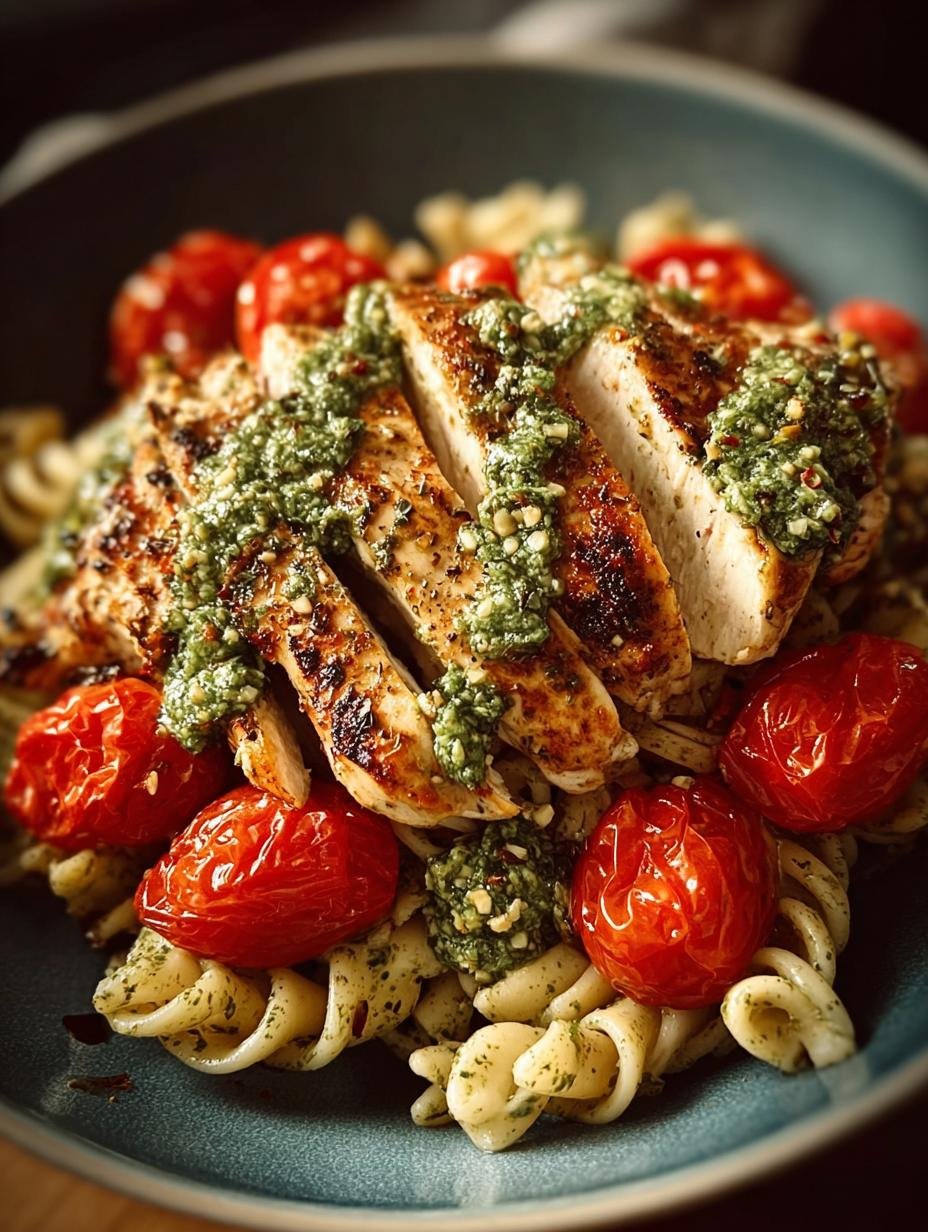 Creamy Pesto Chicken with Roasted Tomatoes for Comfort - Creamy Pesto Chicken with - main visual representation