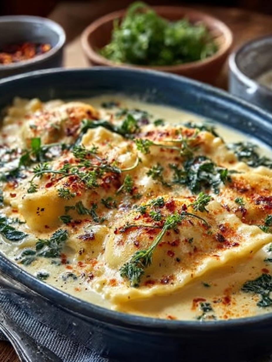 Delicious Creamy Tuscan Ravioli Soup Recipe for Comfort - Creamy Tuscan Ravioli Soup - main visual representation