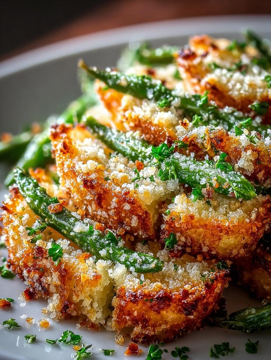 Crispy Garlic Parmesan Roasted Green Beans Delight - Crispy Garlic Parmesan Roasted - main visual representation