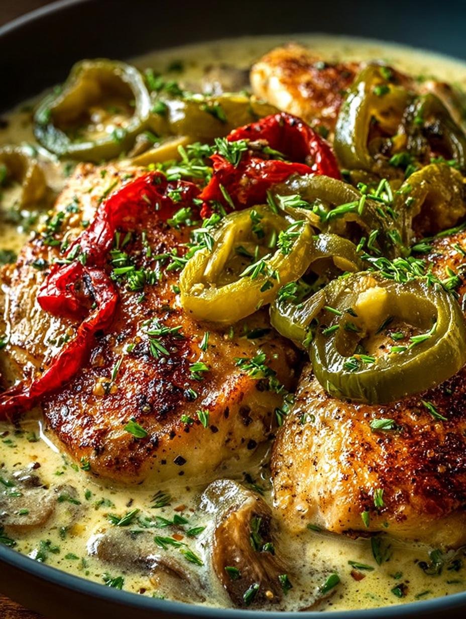 Flavorful Creamy Pepperoncini Chicken Skillet Delight - Flavorful Creamy Pepperoncini Chicken - additional detail
