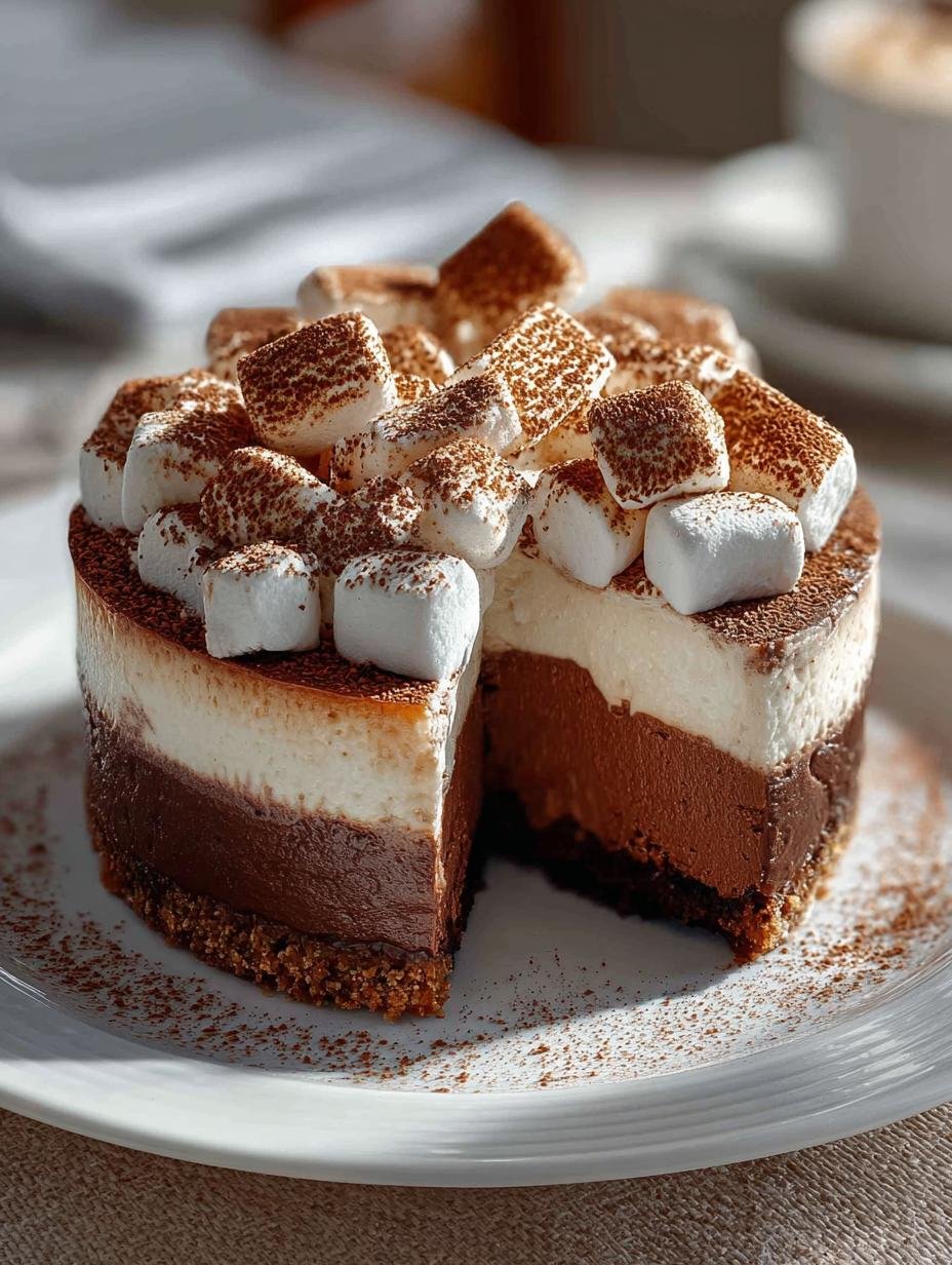 Decadent Hot Cocoa Cheesecake: 8 Irresistible Slices - Hot Cocoa Cheesecake - additional detail