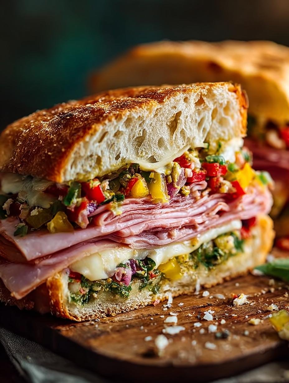 Classic Italian Muffuletta Sandwich That Wows Taste Buds - Italian Muffuletta Sandwich - main visual representation