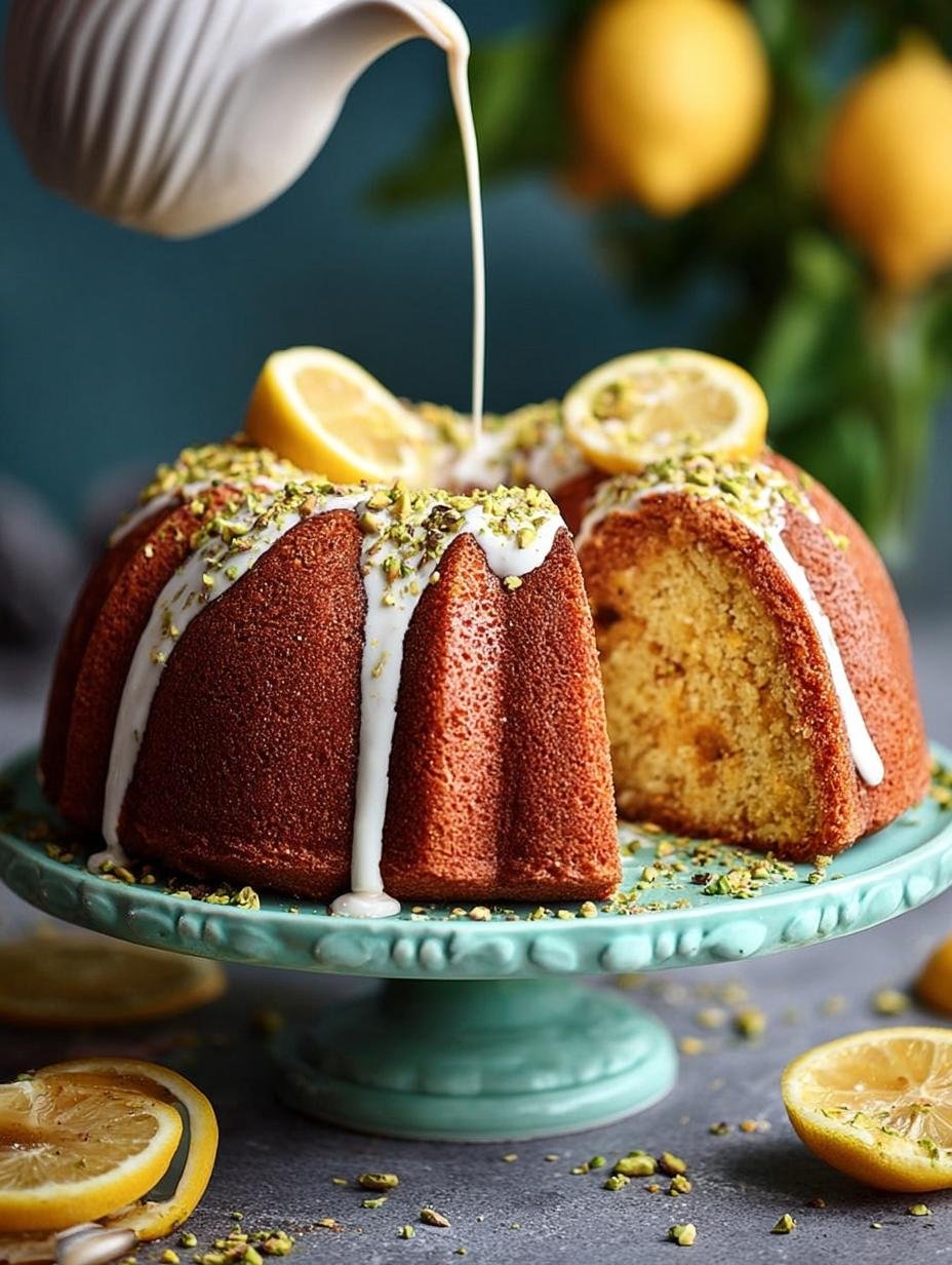 Delicious Lemon Pistachio Bundt Cake Recipe - Lemon Pistachio Bundt Cake - additional detail