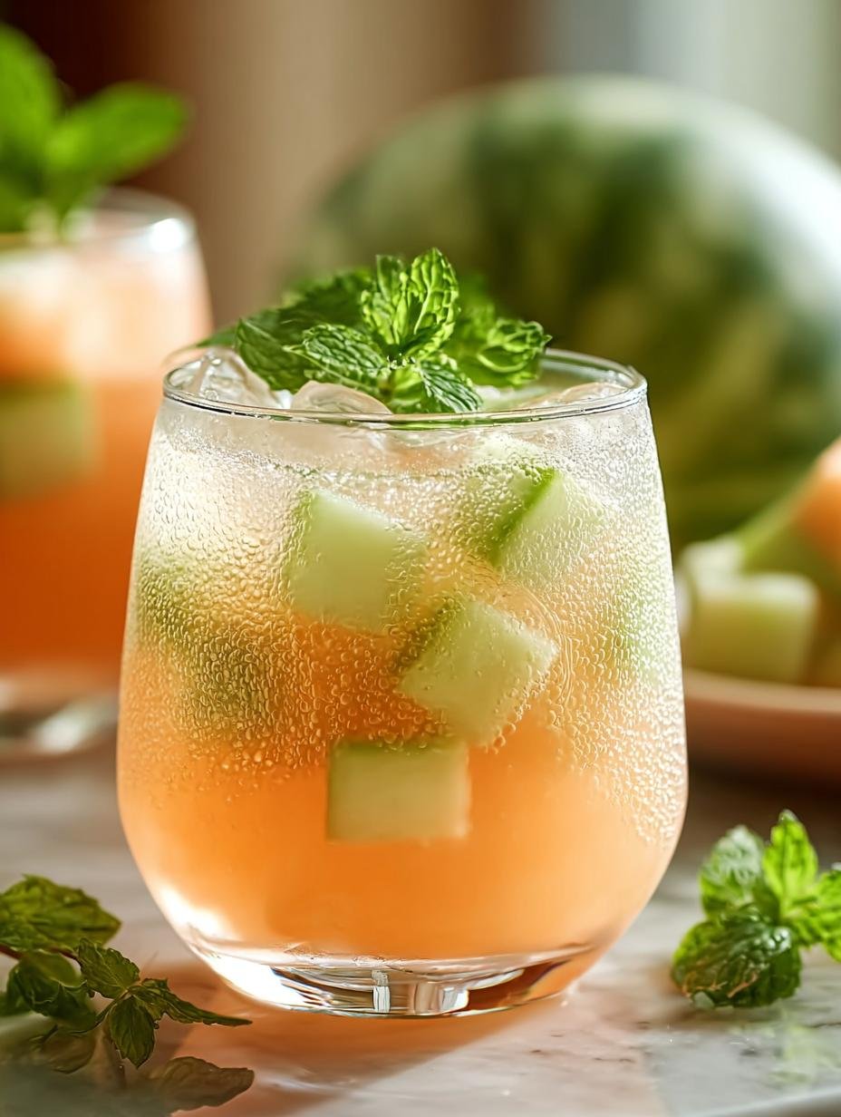 Refreshing Minted Melon Fizz: 10-Minute Summer Drink - Minted Melon Fizz - additional detail