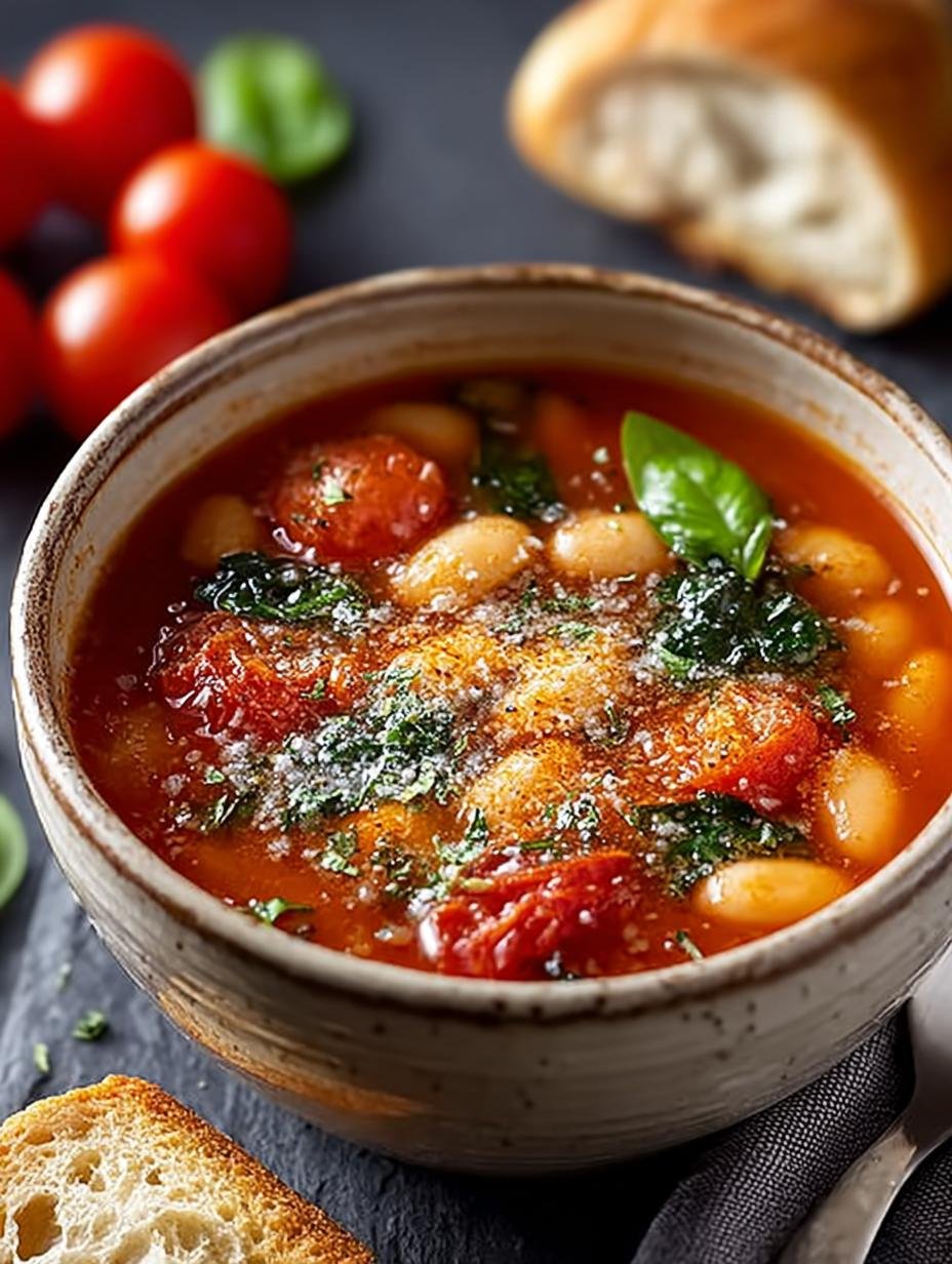 Delicious Parmesan Tomato Cannellini Bean Soup Recipe - Parmesan Tomato Cannellini Bean - additional detail