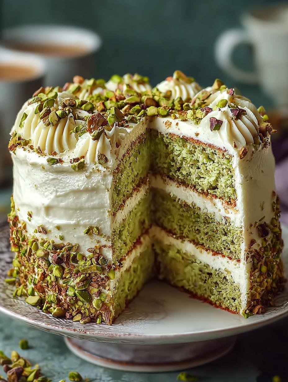 Delicious Pistachio Mascarpone Layer Cake Recipe - Pistachio Mascarpone Layer Cake - additional detail
