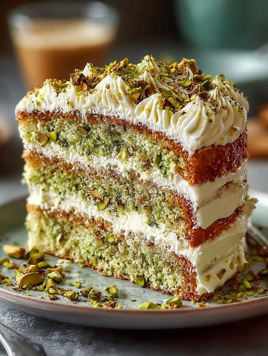 Pistachio Mascarpone Layer Cake