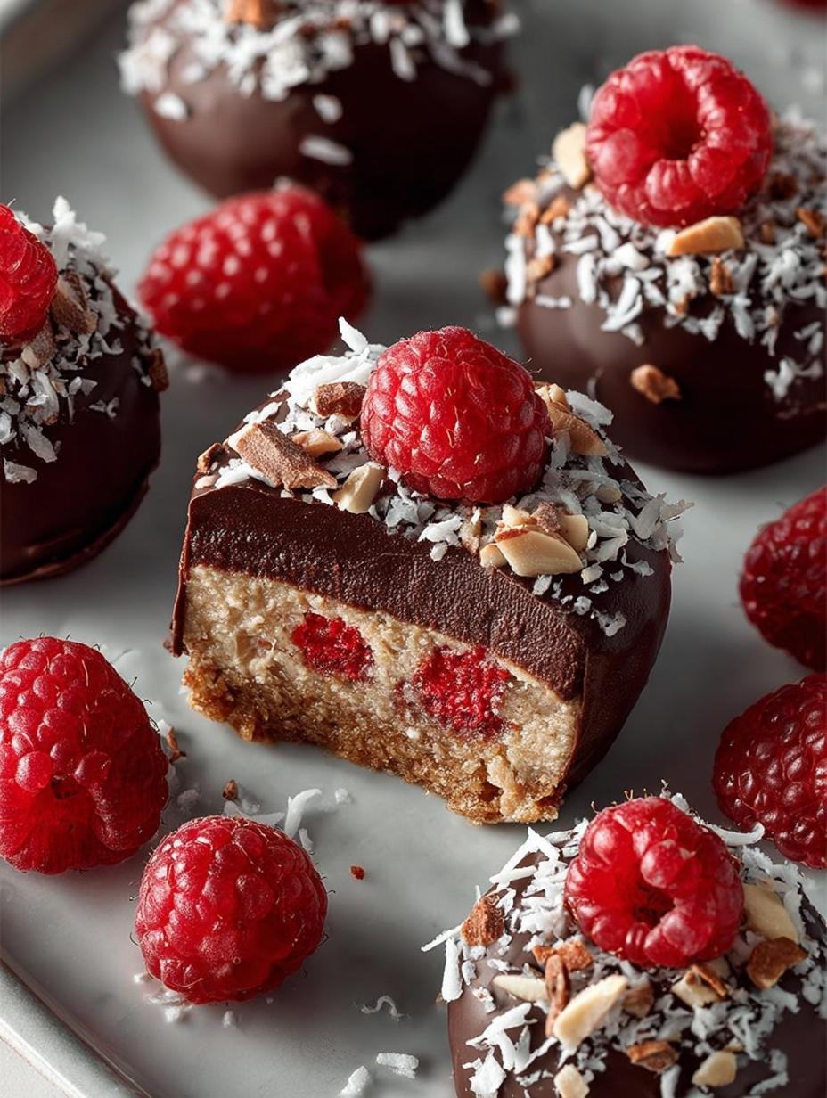 Raspberry Chocolate Coconut Peanut Butter Energy Bites - Raspberry Chocolate Coconut Peanut - main visual representation