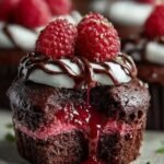Raspberry Chocolate Lava Cupcakes