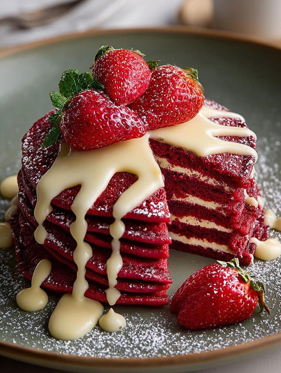 Red Velvet Pancakes For A Romantic Breakfast Delight - Red Velvet Pancakes For - additional detail