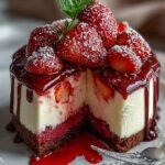 Red Velvet Strawberry Cheesecake